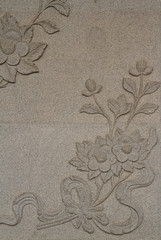 Flower carved on the wall in chinese temple