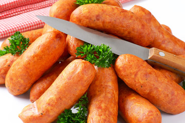 Pile of pork sausages