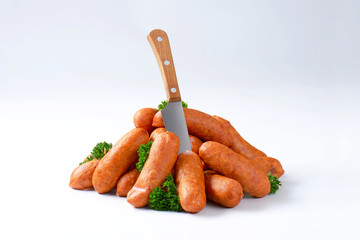 Pile of pork sausages