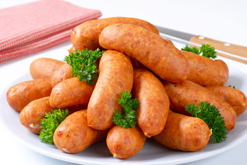Short pork sausages