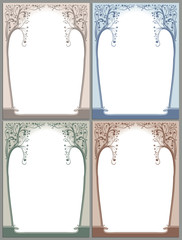Abstract framework in style art-nouveau. Four options.