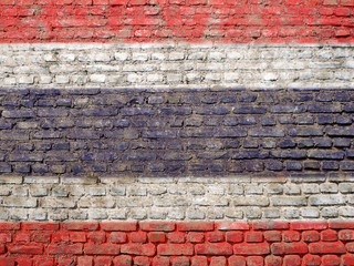 Thailand flag painted on wall