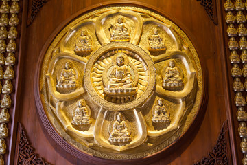 Buddha statues in temple of Thailand