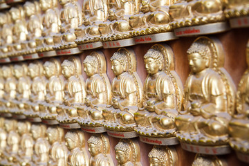 Buddha statues in temple of Thailand