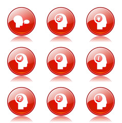 Think Web Internet Red Vector Button Icon Design Set