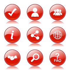Web Internet Red Vector Button Icon Design Set 2