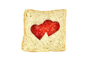 slice of bread with strawberry jam