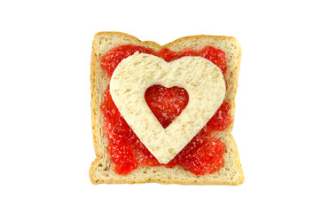 slice of bread with strawberry jam