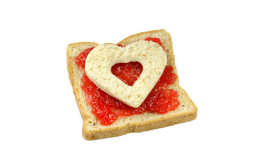 slice of bread with strawberry jam