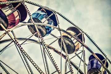 Amusement Park Ferris Wheel Ride - Retro Filtered - 78136837