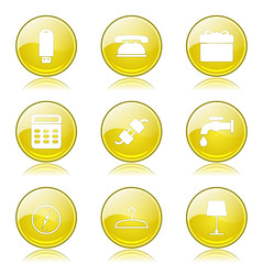 House Equipments Yellow Vector Button Icon Design Set