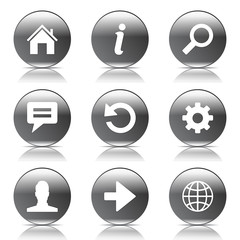 Web Internet Black Vector Button Icon Design Set