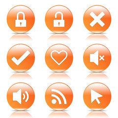 SEO Internet Sign Orange Vector Button Icon Design Set 4