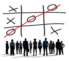Tic Tac Toe Game Competition XO Win Challecge Concept