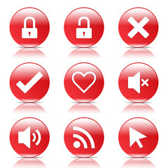 SEO Internet Sign Red Vector Button Icon Design Set 4