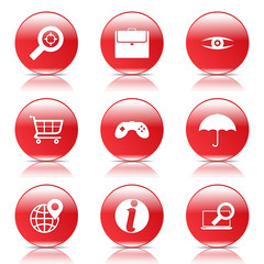 SEO Internet Sign Red Vector Button Icon Design Set 10