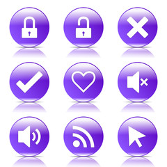 SEO Internet Sign Violet Vector Button Icon Design Set 4