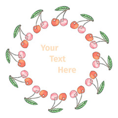 Cherry  watercolor frame vector.