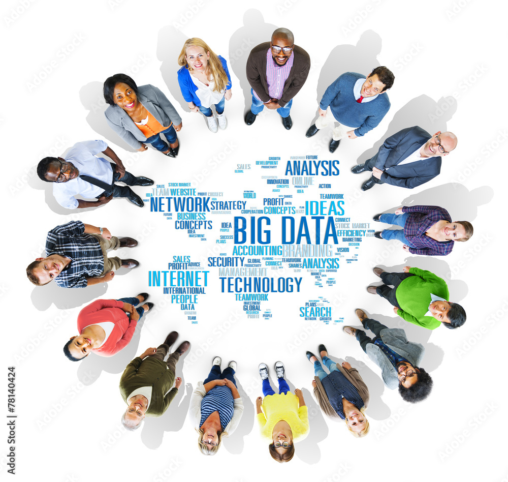 Poster big data storage information world map concept