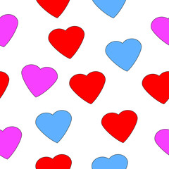 Love heart seamless pattern.