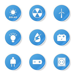 Energy Sign And Symbol Blue Vector Button Icon