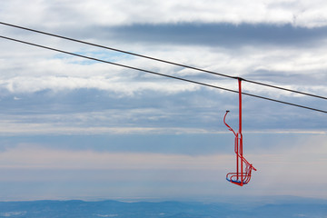 Empty chairlift in moutain