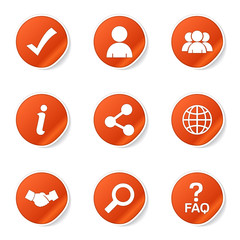 Web Internet Orange Vector Button Icon Design Set 2