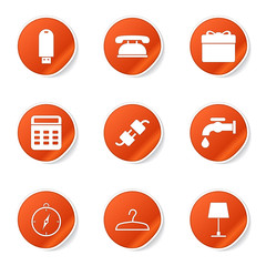 Fototapeta premium House Equipments Orange Vector Button Icon Design Set