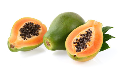 Papaya with leaves