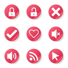 SEO Internet Sign Pink Vector Button Icon Design Set 4