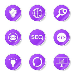 SEO Internet Sign Violet Vector Button Icon Design Set 2