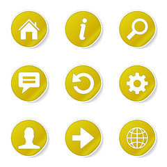 Web Internet Yellow Vector Button Icon Design Set