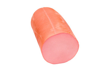 one boiled sausage  on white background