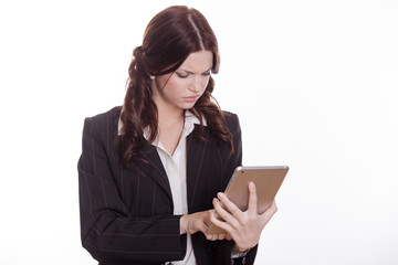Elegant business woman use the tablet
