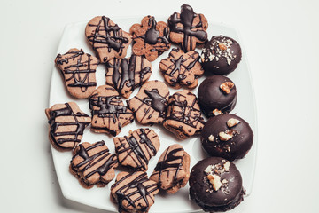 chocolate cookies mix handmade top view