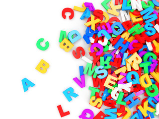 Heap of Colorful Letters. Education Concept