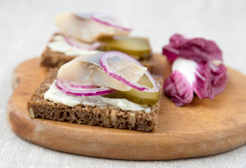 Sandwiches with herring