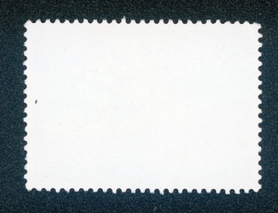 post stamp reverse side isolated on black