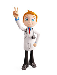 doctor with win pose