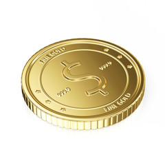 Golden Coin Isolated on white background