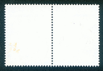 post stamp reverse side isolated on black