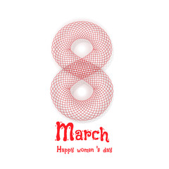 March 8 Spring greeting card concept.