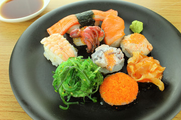 various sushi rolls