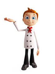 Chef character with presentation pose