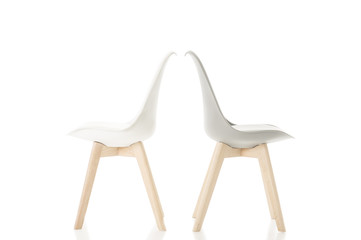 Back to Back Elegant Chairs on White Background