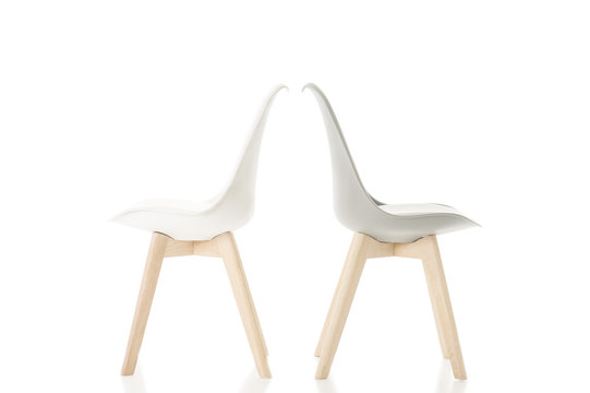 Back To Back Elegant Chairs On White Background