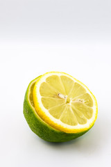 Half lime and slice lemon