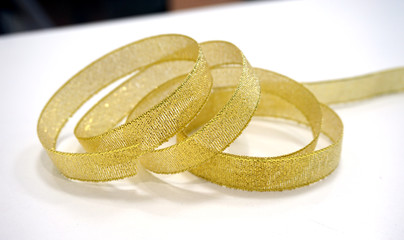 Golden ribbon roll