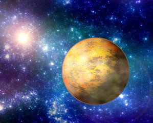 Obraz na płótnie Canvas Deep space exoplanet illustration