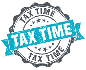 tax time vintage turquoise seal isolated on white